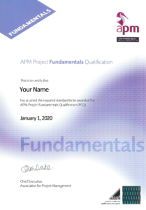 APM Project Fundamentals Qualification Certificate